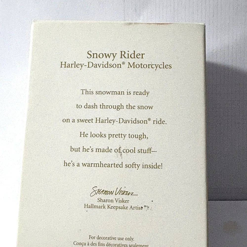 Hallmark Snowy Rider Harley Davidson Motorcycles Keepsake ornament 2012 NIB